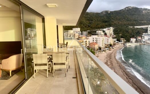 Luksuznan dvosoban stan na prvoj liniji mora sa garažnim mjestom, kompleks Sunraf, Rafailovići