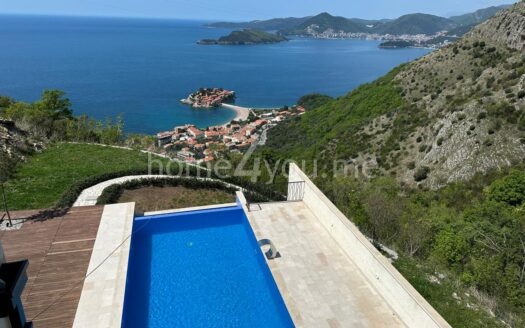 Vila sa bazenom i panoramskim pogledom na Sveti Stefan, Tudorovići, Budva