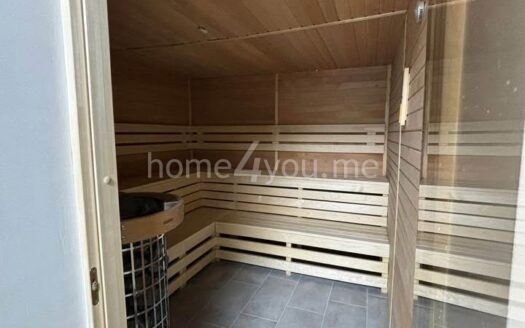 Dvosoban stan u novogradnji, zgrada sa bazenom, SPA centrom i pogledom na more, Bečići, Budva