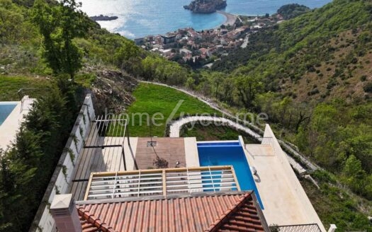 Vila sa bazenom i panoramskim pogledom na Sveti Stefan, Tudorovići, Budva