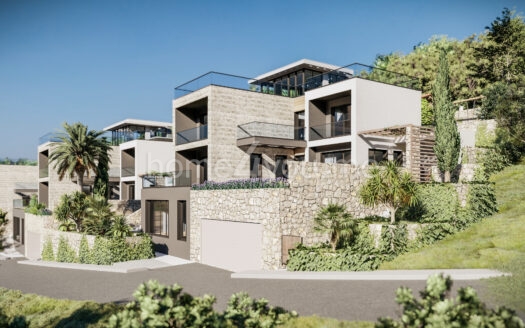 Sale of luxury three-level villas under construction with panoramic sea view Tudorovići, Budva