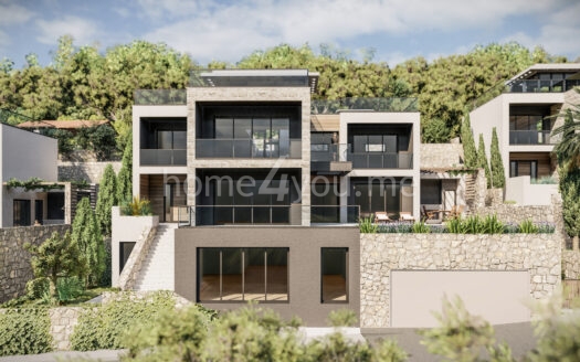 Sale of luxury three-level villas under construction with panoramic sea view Tudorovići, Budva