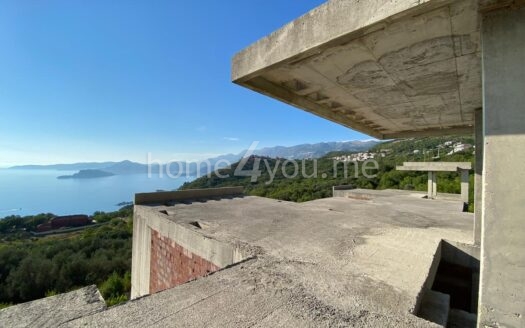 Sale of luxury three-level villas under construction with panoramic sea view Tudorovići, Budva