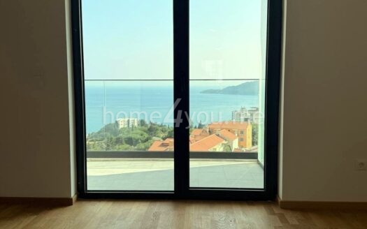 Jednosoban stan u novogradnji sa trajnom pogledom na more, Bečići, Budva