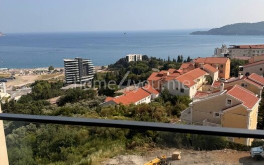 Jednosoban stan u novogradnji sa trajnom pogledom na more, Bečići, Budva