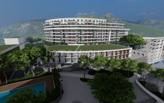 Dvosoban stan u novom kompleksu s pogledom na more, Bečići, Budva