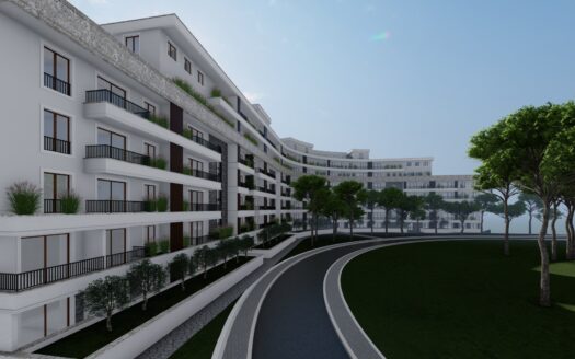 Dvosoban stan u novom kompleksu s pogledom na more, Bečići, Budva