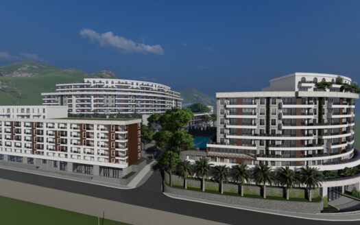 Dvosoban stan u novom kompleksu s pogledom na more, Bečići, Budva