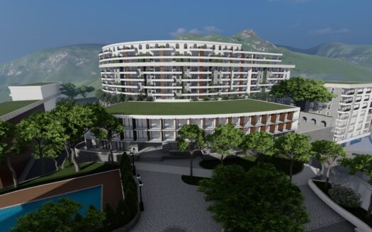 Dvosoban stan u novom kompleksu s pogledom na more, Bečići, Budva