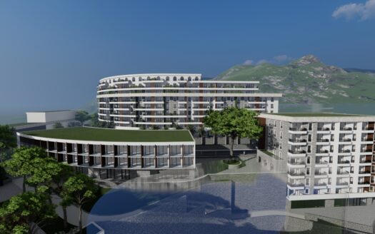 Dvosoban stan u novom kompleksu s pogledom na more, Bečići, Budva