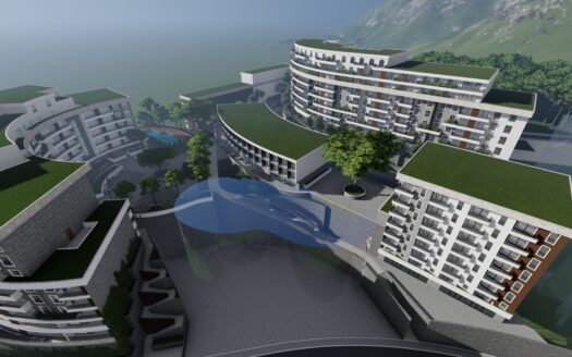 Dvosoban stan u novom kompleksu s pogledom na more, Bečići, Budva