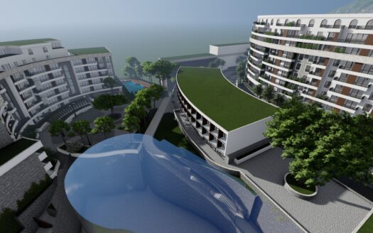 Dvosoban stan u novom kompleksu s pogledom na more, Bečići, Budva