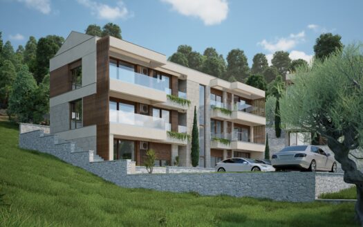 Apartments for sale in pre-construction directly from the developer – luxury ccomplex with a pool above Sveti Stefan, Budva