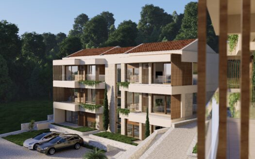 Apartments for sale in pre-construction directly from the developer – luxury ccomplex with a pool above Sveti Stefan, Budva
